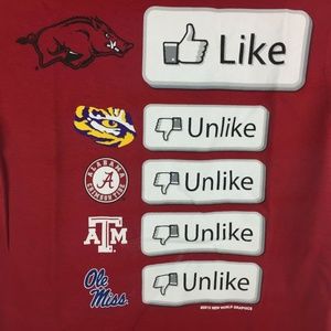 Arkansas Razorbacks T-Shirt Facebook Thumbs Up Tee